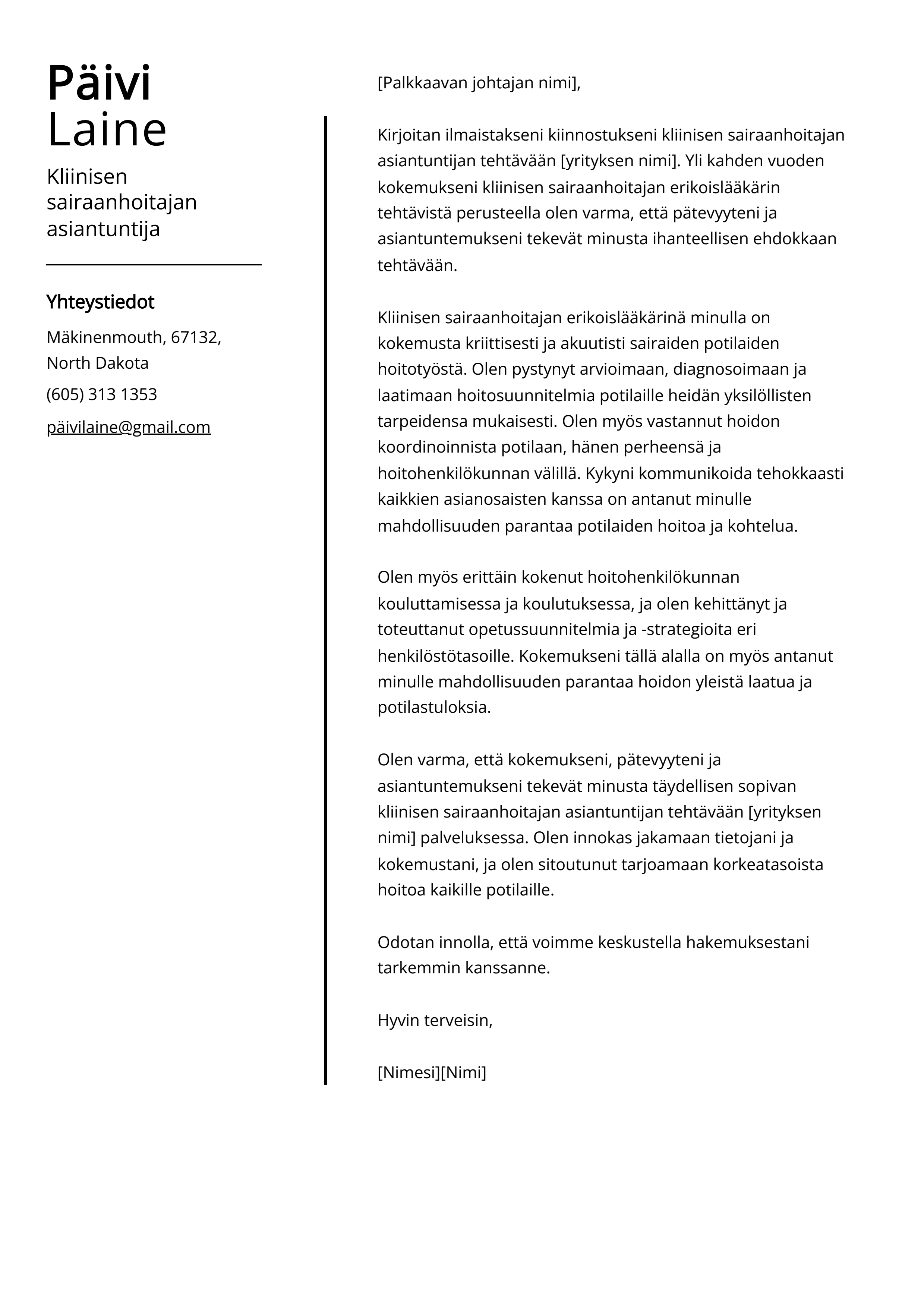 Kliinisen Sairaanhoitajan Asiantuntija Saatekirje Esimerkki Vuodelle 2024 Kliinisen Sairaanhoitajan Asiantuntija Saatekirje Esimerkki Vuodelle 2024