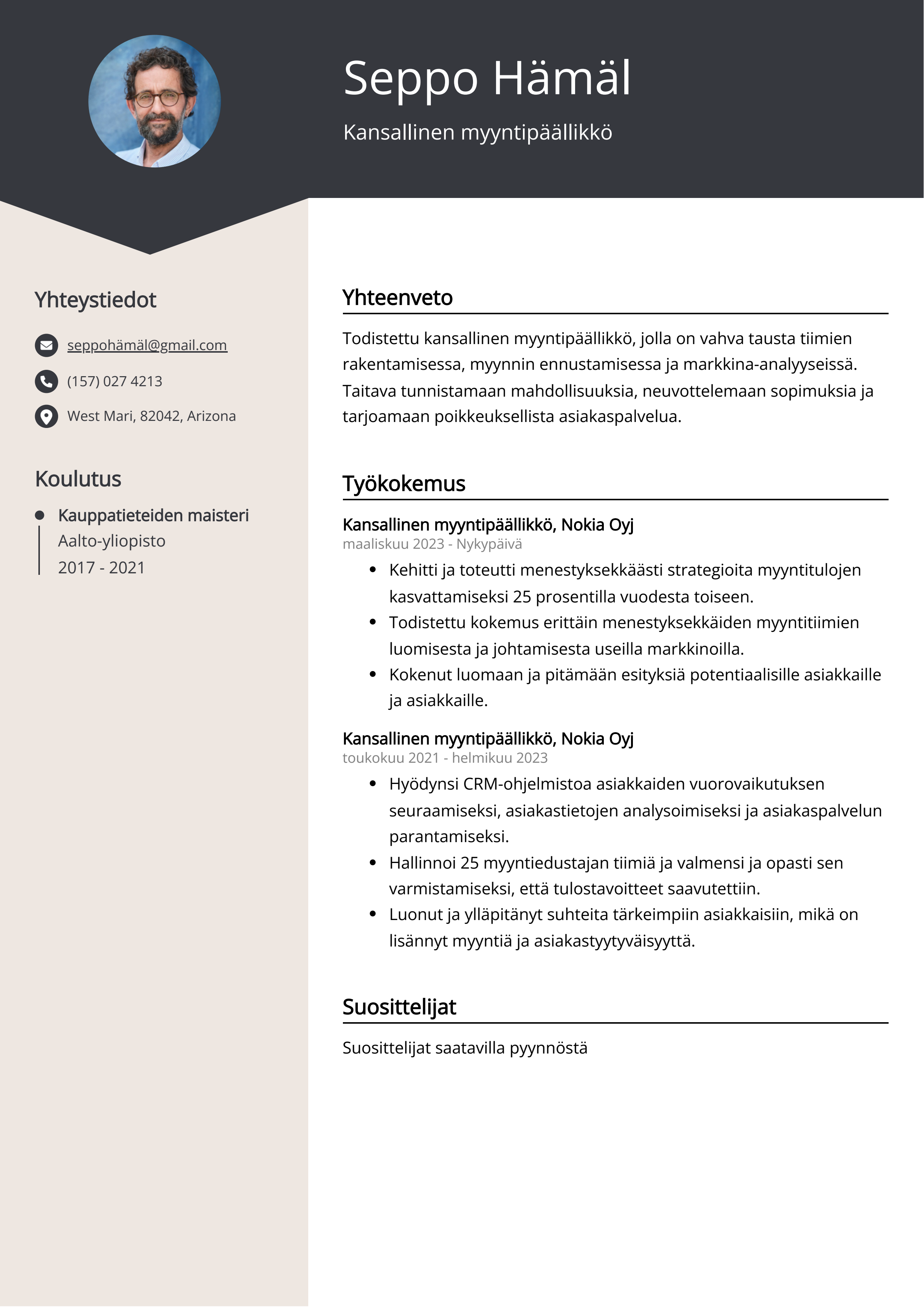 Kansallinen myyntipäällikkö Resume Example