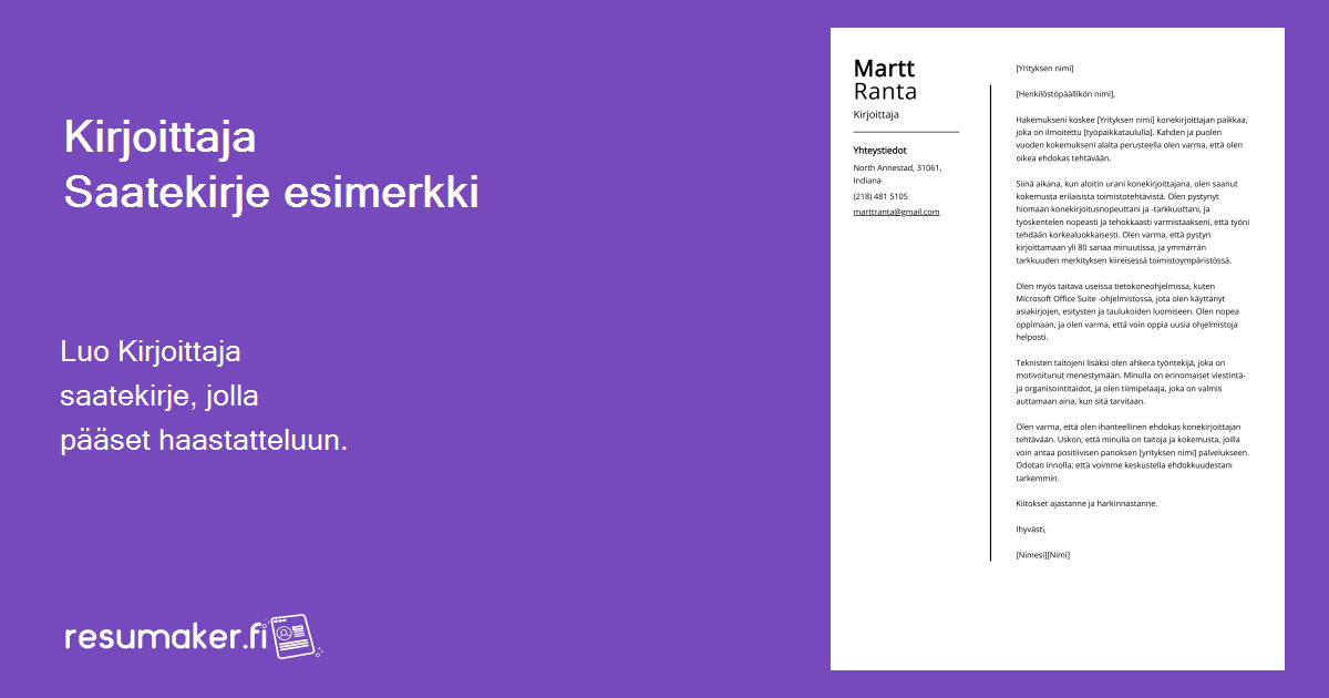 Kirjoittaja Saatekirje Esimerkkej malli 20 Vinkkej 